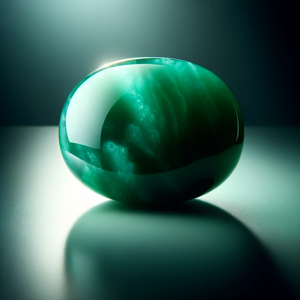 Jade egg with minimalist background